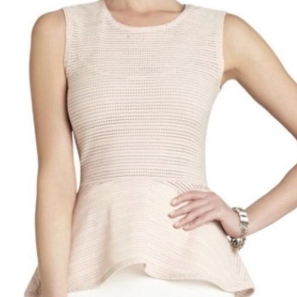 Like New BCBGMAXAZRIA Evia pink peplum top small - Picture 1 of 2